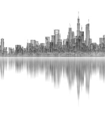 Fototapeta premium big modern city 3d illustration
