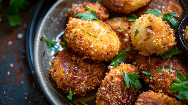 breaded goat chease cooked with an air fryer