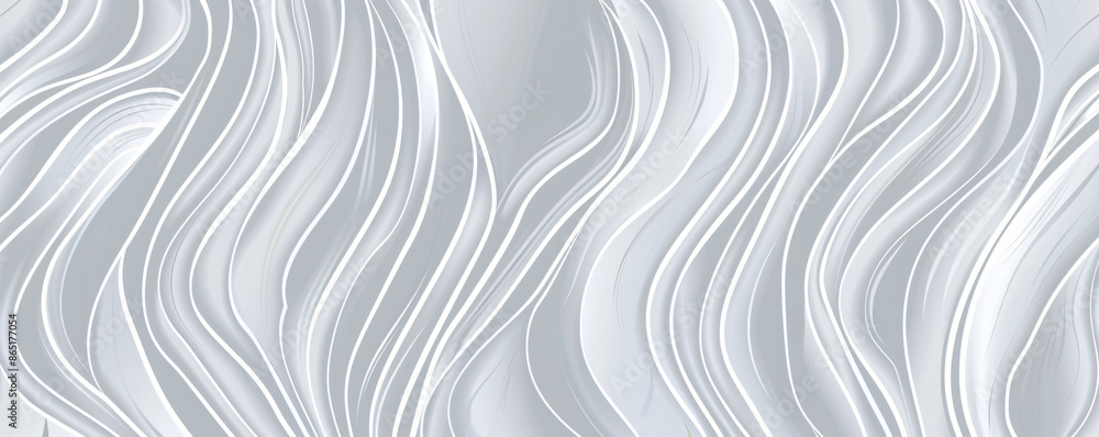 Poster pattern of waves, thin lines on light gray background. simple elegant seamless texture for textile d