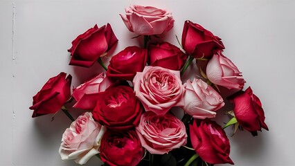 Roses on white background