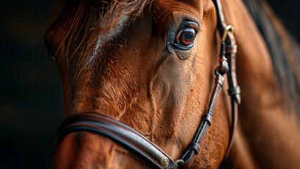 Majestic Black Stallion Emerging from the Mist

