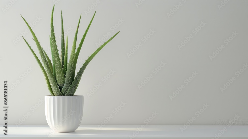 Poster aloe vera placed on white table