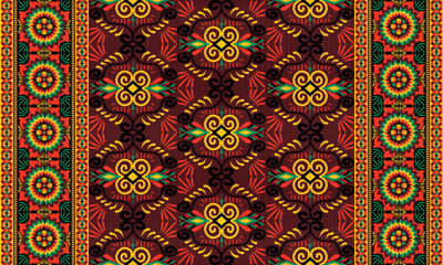 African ethnic native pattern.Traditional kente,ankara,kitenge,chitenge,capulana african wax print fabric pattern.Abstract vector motif pattern.For fabric,clothing,blanket,carpet,woven,wrap,decoration