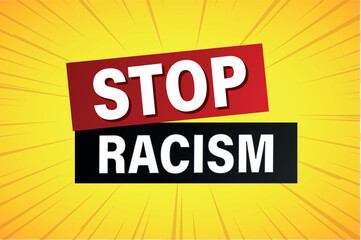 stop racism poster banner graphic design icon logo sign symbol social media website coupon

