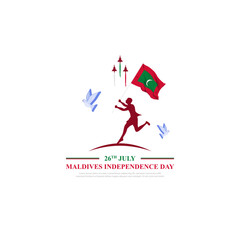 Vector illustration of Maldives Independence Day social media feed template