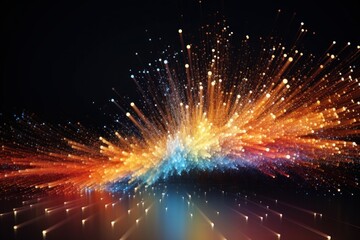 Digital graphic abstract background for technological processes, neural networks, digital data storage, particle flow, fundamentals of artificial intelligence Technology Network Background, banner