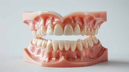 Obraz premium Dentist s office with dental gypsum model of upper denture on white background