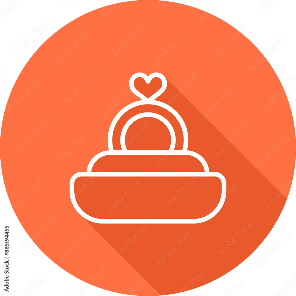 Sticker heart shaped ring vector icon