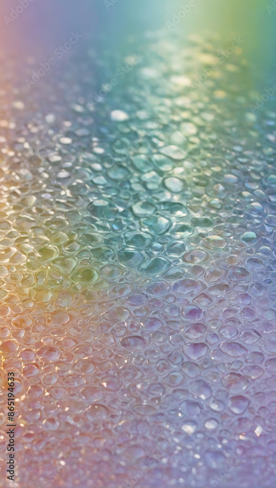 Poster fluid or gel texture with a colorful and reflective shimmering iridescent background