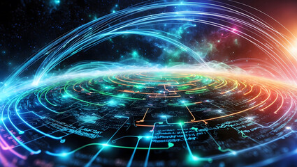 Obraz premium World wide web in continuous motion and infinity.