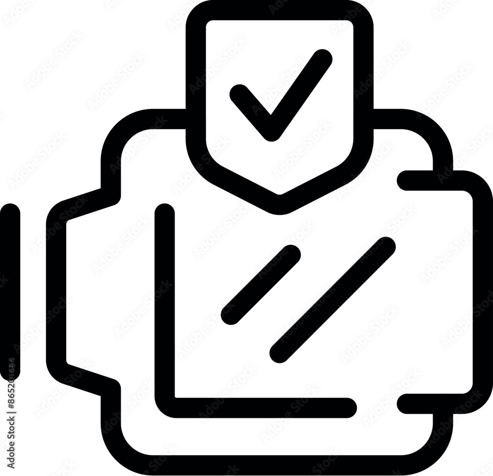 Poster engine security system is confirming safe operation with a check mark symbol