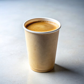 Paper coffee cup on white background