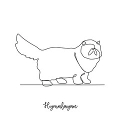 One continuous line drawing of Himalayan vector illustration. Type of Cat themes design concept with simple linear style vector. Cats are domesticated mammals, loyalty and companionship to humans.