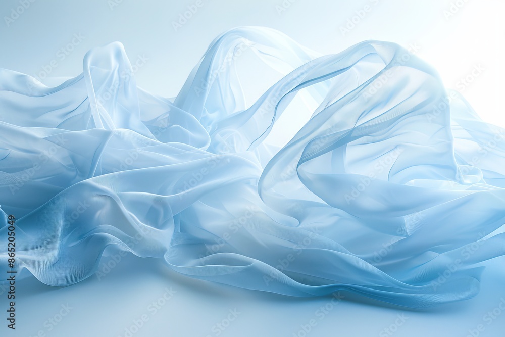 Wall mural abstract cloud of blue tulle. background