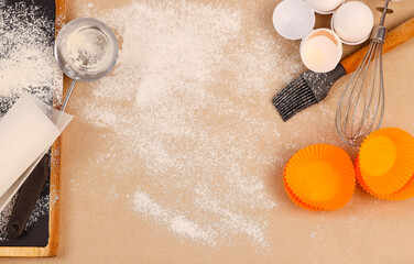 Kitchen work surface for baking cupcakes
