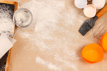 top view preparation for baking. High quality photo