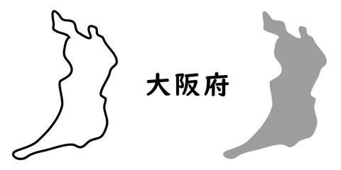 Obraz premium シンプルな日本の大阪府の地図のイラスト