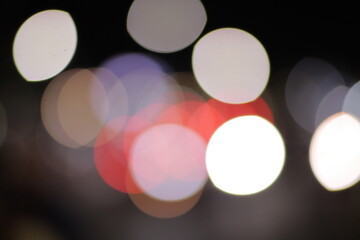 Abstract bokeh as dark background. Aesthetic blurry bokeh. Multi colored bokeh circles