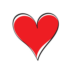 Red and black heart icon, Hand-drawn minimalist hearts.Vector symbol icon. 