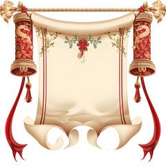 Chinese Light Color Scroll Paper Ribbon Banner Vector Design Transparent  PNG