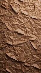 Recycled brown paper with abstract crumpled texture background