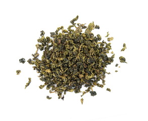 Pile of Chinese traditional jasmine tea, Chinese culture. Dried Jasmine oolong tea.