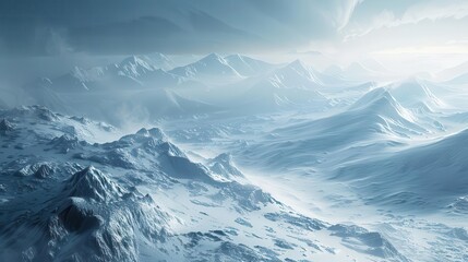 frozen arctic expanse vast glaciers and blizzards in icy winter landscape ai rendering