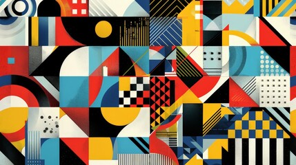 Obraz premium Geometric patterns in graphic design create eye-catching visuals that draw attention and communicate ideas with clarity and precision.