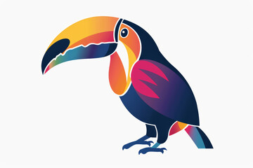Fototapeta premium Luxurious Rainbow Toucan Emblem