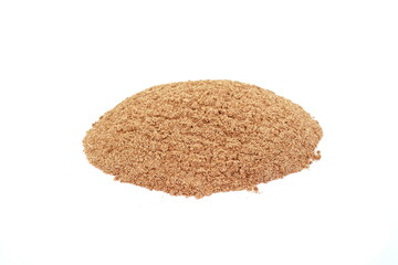 Cappuccino powder isolated in white background. 