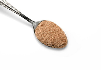 Cappuccino powder isolated in white background. 