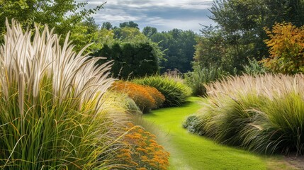 The aesthetic appeal of ornamental grasses in garden design adds texture, movement, and visual interest to landscapes.