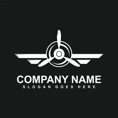 Airplane propeller emblem. Aviators club logo © blessed.grapix