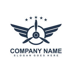 Airplane propeller emblem. Aviators club logo © blessed.grapix