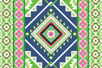 Ethnic geometric Vector seamless pattern.Navajo tribal
Boho geometric ornament.ethnic tribal pattern.Cross Stitch Embroidery. 
Designed for use as a background 
or printed on fabric including product.