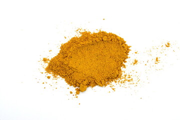 curry powder isolated on white background