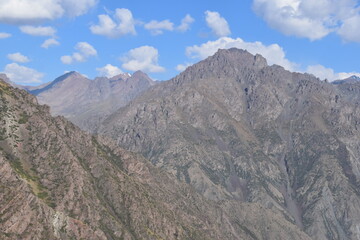 Stunning mountain scenery in the wild nature of Kyrgyzstan, Central Asia