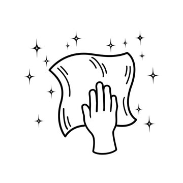 hand wiping cloth clean clip art preview
