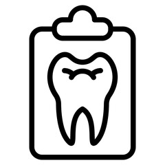 Clipboard with dental icon symbol