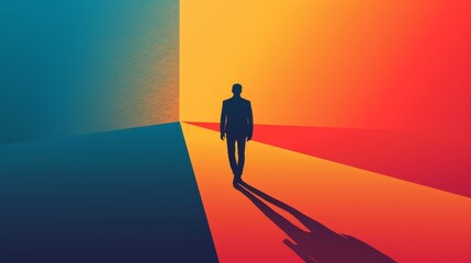 Vector concept symbolizing business leadership, success, and career opportunities. Minimal design.