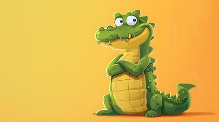 Fototapeta premium crocodile cartoon posing. 