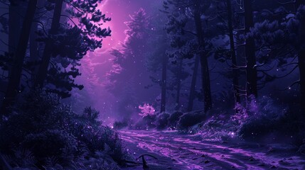 Fluorescent dark purple background.