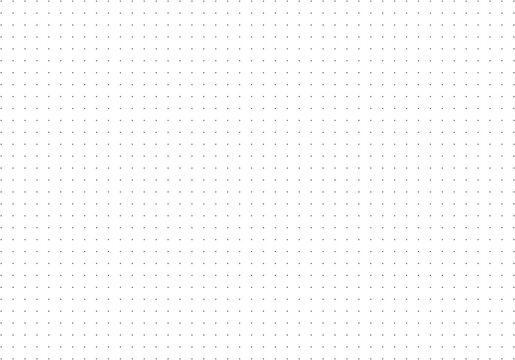 Pattern texture for bullet journal. Dotted squared grid graph paper template for notebooks. Dotted simple background. Printable graphic design sheet.