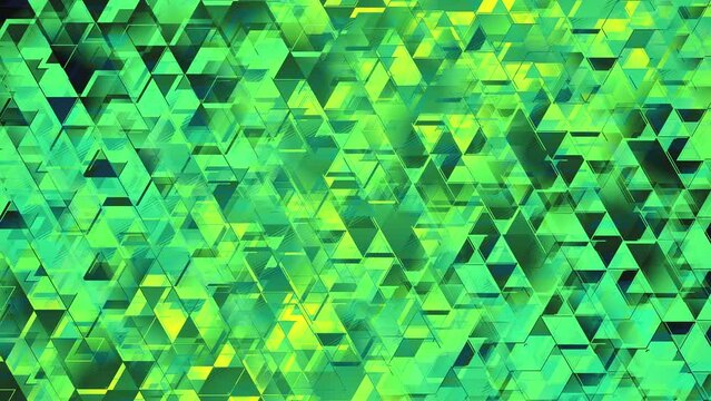 Green Dynamic Corporate Triangles. Abstract Geometric Trigonal Shapes. Looped video.