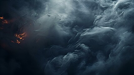 A fiery scene with billowing smoke against a dark background.

