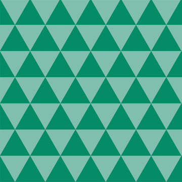 Geometric seamless pattern.Triangle repeat pattern in green.Abstract graphic vector background.