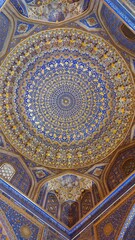The stunning architecture on the old Silk Road with the Registan Madrasas in Samarkand, Uzbekistan 