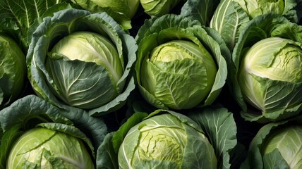 Obraz premium Various cabbages with green leaves, cooking, vegetable and healthy food concept.