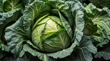 Obraz premium Various cabbages with green leaves, cooking, vegetable and healthy food concept.