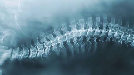 X-Ray of a Spine: Lateral X-ray view of a human spine, highlighting vertebrae and spinal alignment.
